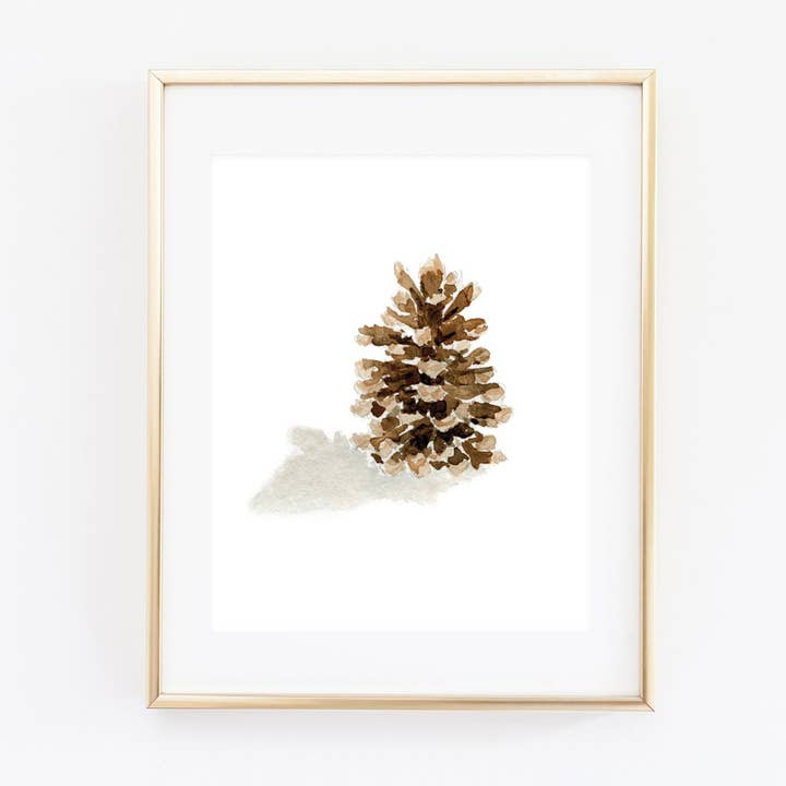 pinecone art print for wholesale by emily lex studio