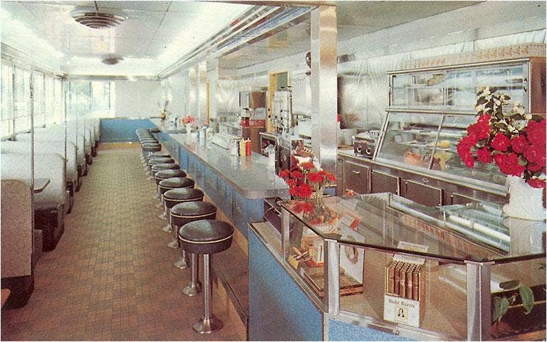 Found Image Press - Wholesale Postcard - Postcard RE-42 Interior, Retro Diner0