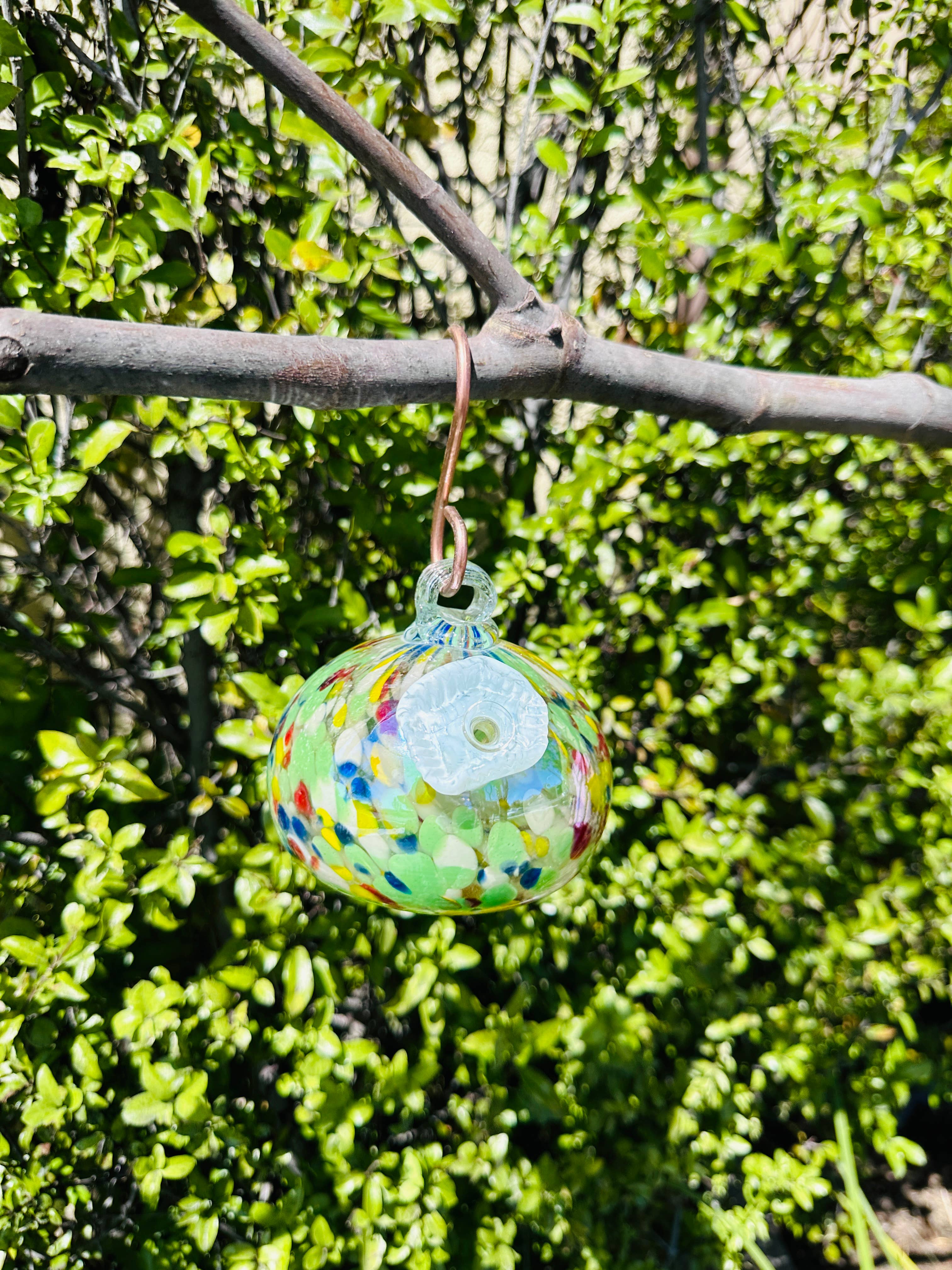 ApricotMint - Wholesale Bird Feeder - Handblown Art Glass Humming Bird Feeder Small10