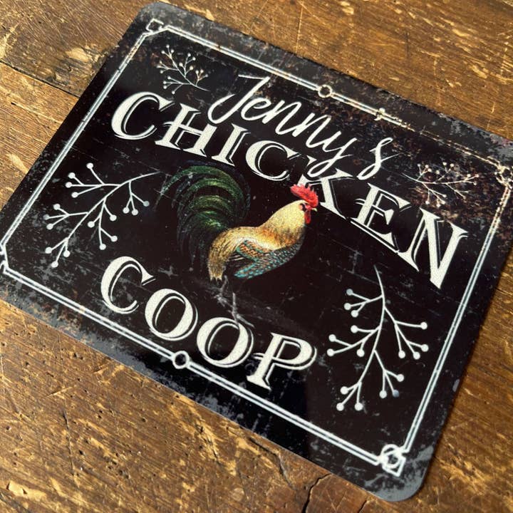 Name Chicken Coop Custom Metal Wall Sign for wholesale by The British Metal Signs Company