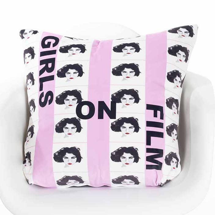 Girls On Film Velvet Cushion for wholesale by HeartART