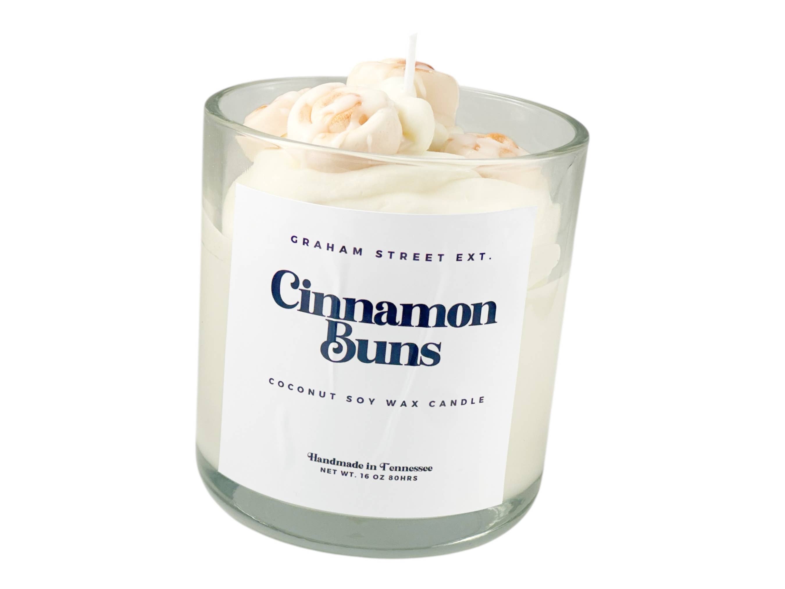 Graham Street Ext. - Wholesale Jar/Filled Candle - Cinnamon Bun Dessert Candle