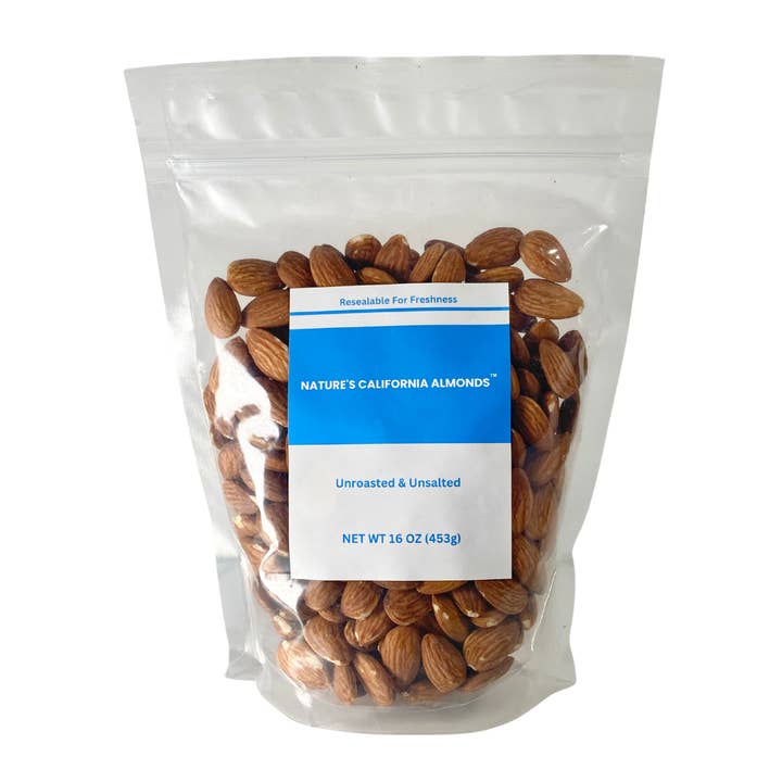 NATURE'S CALIFORNIA ALMONDS® Unroasted & Unsalted 16 oz for wholesale by NATURE'S CALIFORNIA ALMONDS