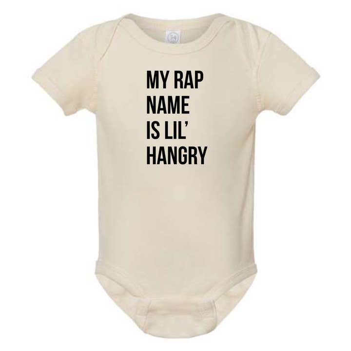 dkhandmade - Wholesale Bodysuit (Non-Footed) - Baby - MY RAP NAME IS LIL' HANGRY BABY ONESIE