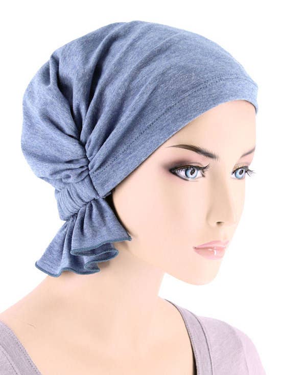 The Abbey Cap Leichter Denim-Baumwollstrick für den Großhandel von Turban Plus