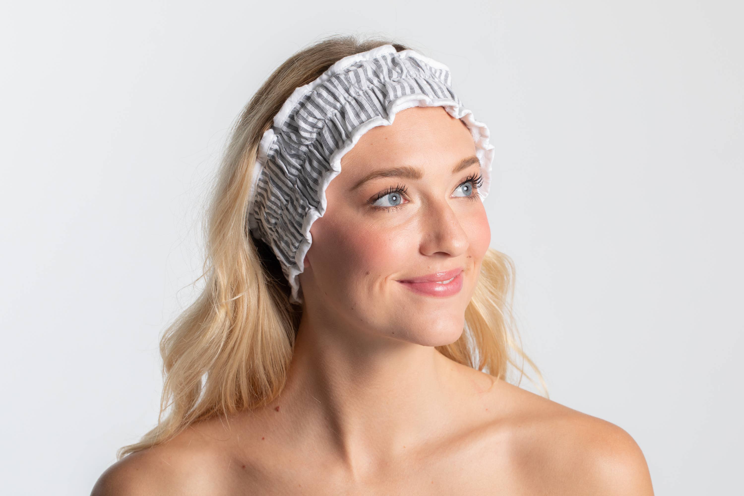 Bella Sleep + Spa - Wholesale Spa Headband - Seersucker Spa Headband - Black1
