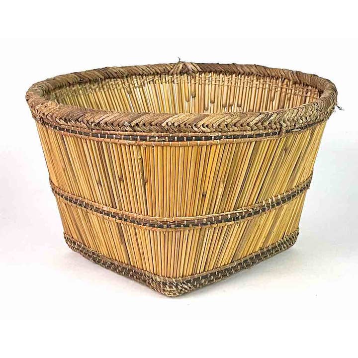 The Niger Bend - Venta al por mayor Cestas - Cesta tradicional Mossi de paja natural mediana - Burkina Faso | 13.5" x 8"1