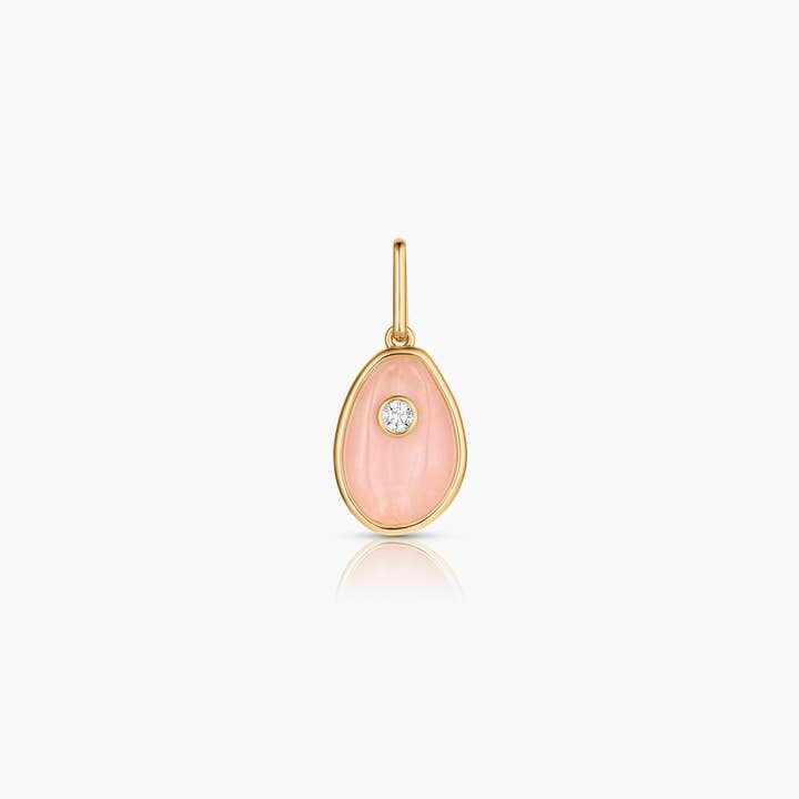 Cowrie Pink Jade Charm for wholesale by THATCH