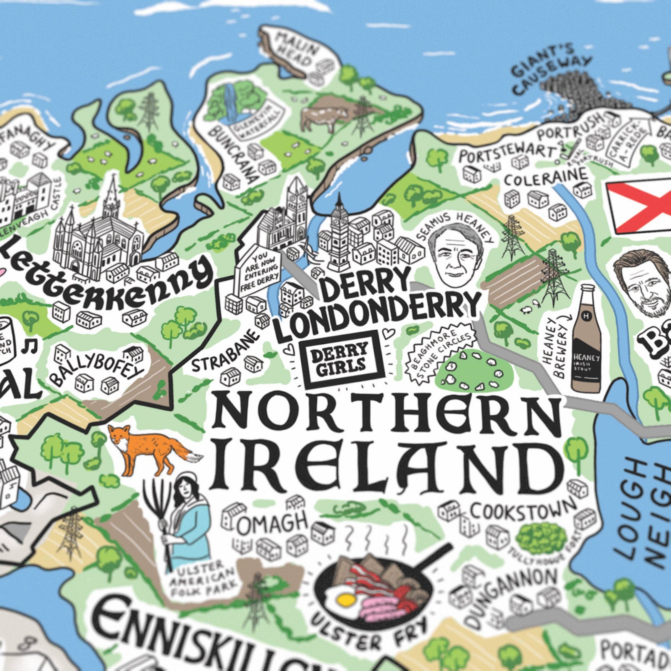 Evermade – wholesale Art print – Hand Drawn Map of Great Britain & Ireland Art Print8