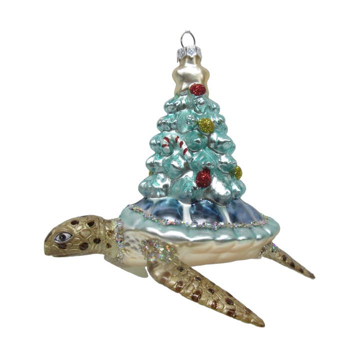 Shimmer Blue Shell Turtle Orn for wholesale by December Diamonds