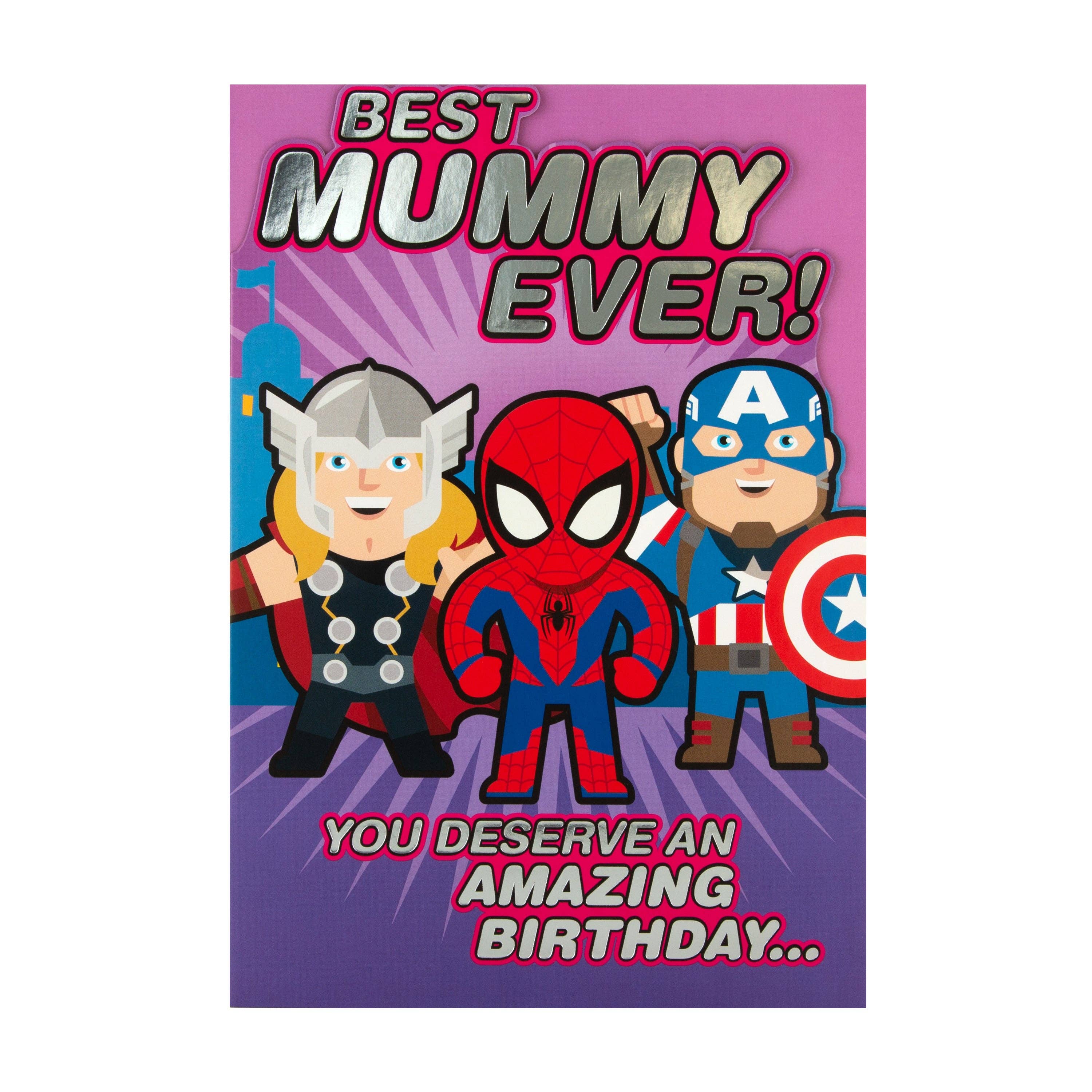 Hallmark - Wholesale Birthday Card - Birthday Card for Mummy - Cute Marvel Avengers Design2