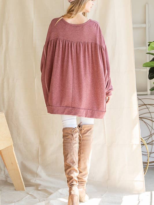 JADE BY JANE - Wholesale Tunic - Women's - OVERSIZE TUNIC WITH SCRUNCHED BACK8