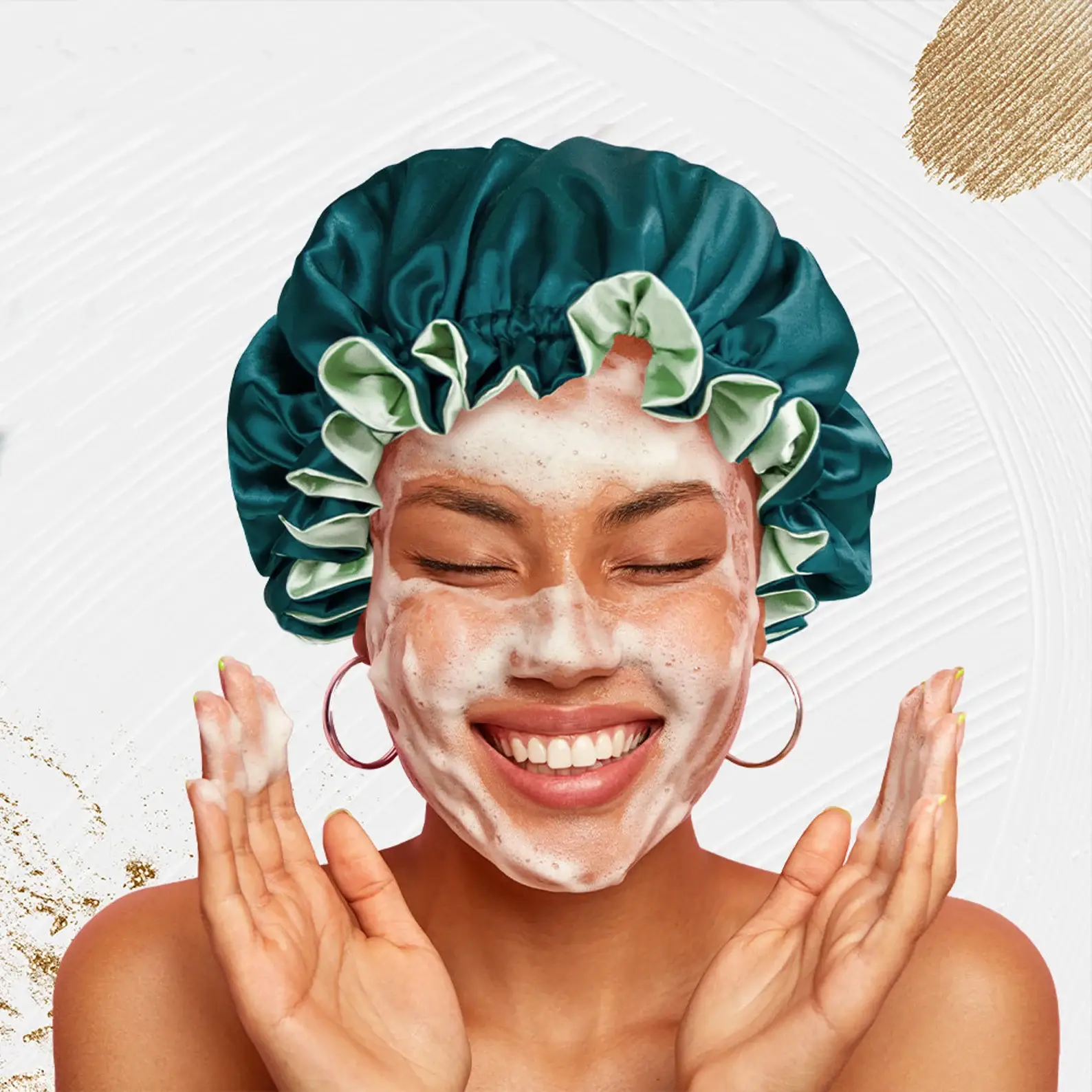 GiftsbyPR - Vente Serviette pour les cheveux en soie/microfibre - Bonnet en satin soyeux pour adultes, bonnet en satin réversible pour dormir3