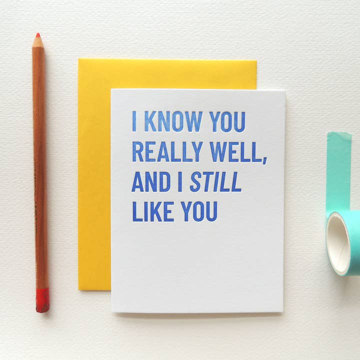 Cartão Eu ainda gosto de você por atacado de Harken Press