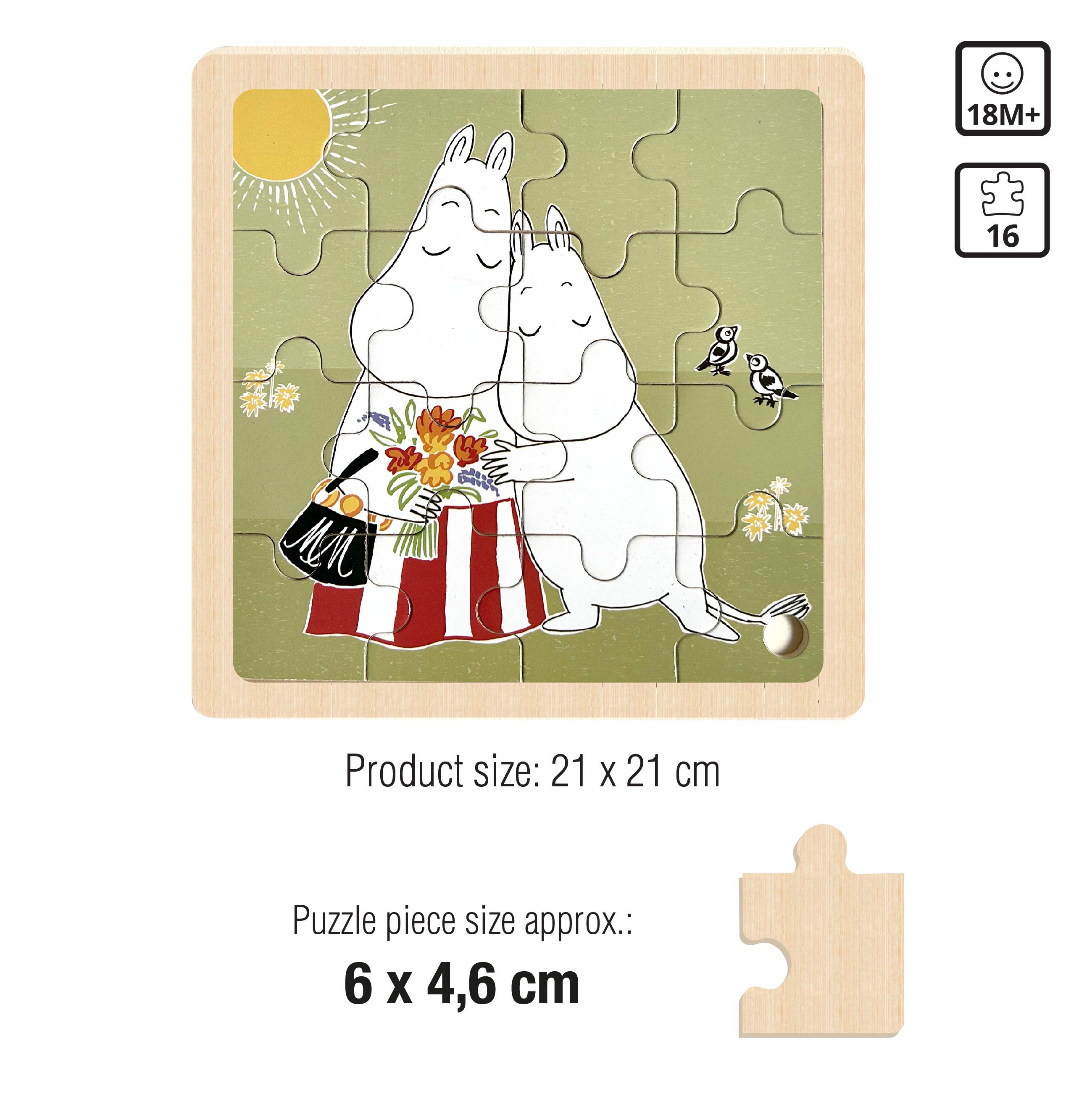 Barbo Toys - Vendita all'ingrosso Puzzle - Bambini - Moomin - Puzzle Quadrato in Legno - Abbracci2