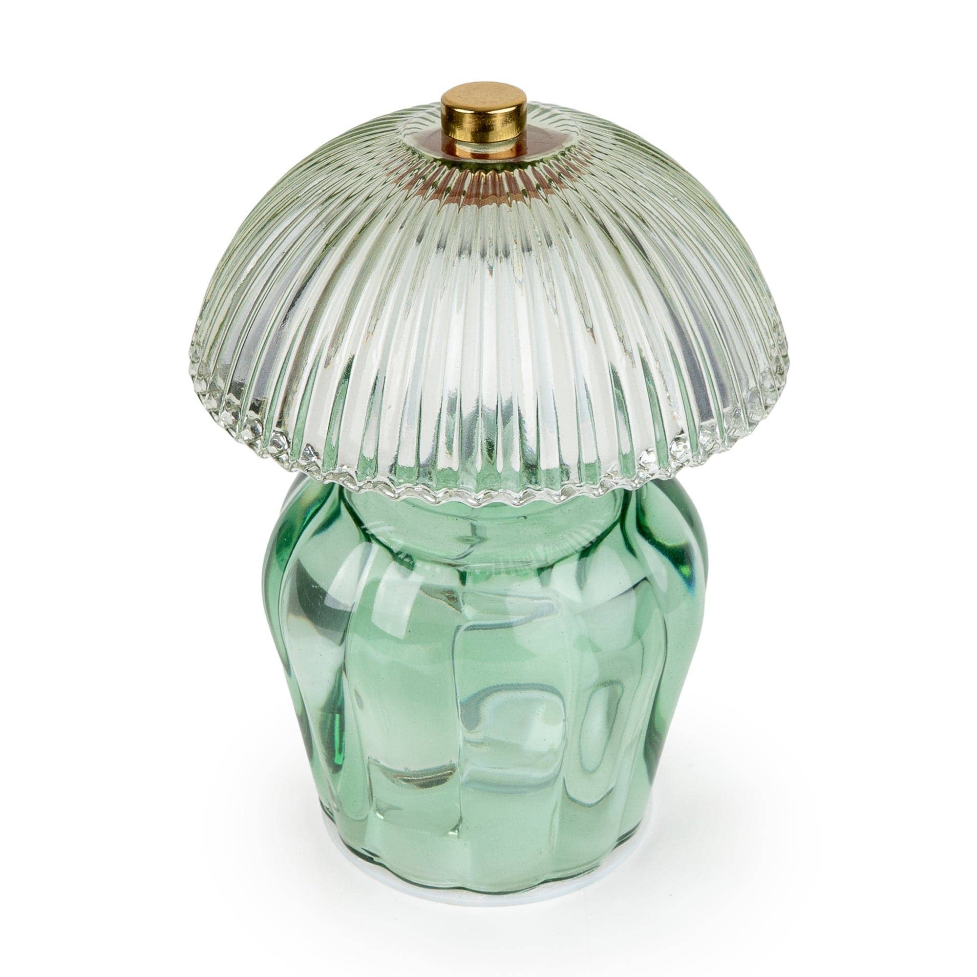 Candlelight Products Ltd – wholesale Accent/desk lamp – Vintage Ridged Glass LED Table Lamp - Green 1pk1