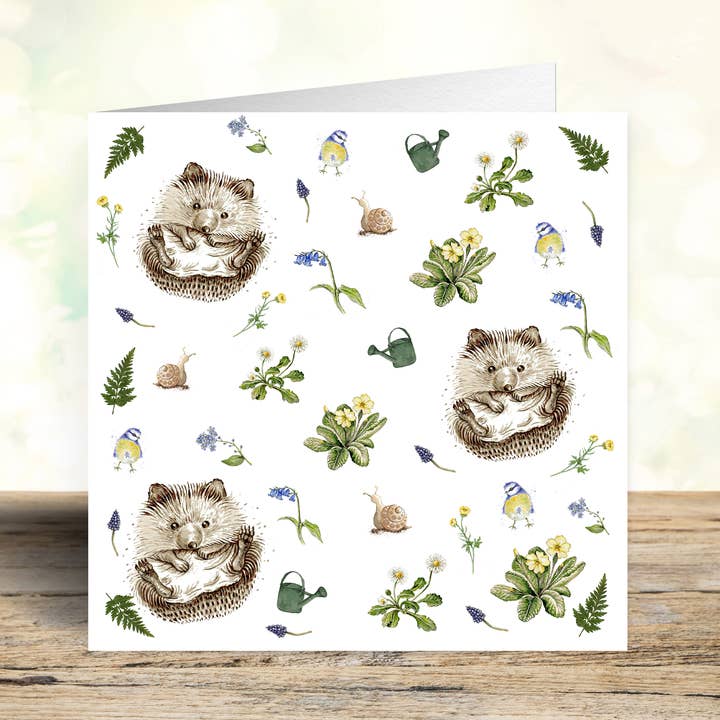Happy Hedgehogs Art Card for wholesale by West Country Designs