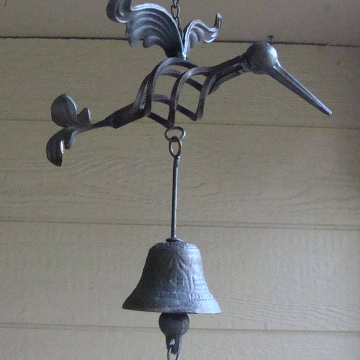 Rustic Cast Iron Hummingbird Wind Chime for wholesale by Artisan Metal Art INC