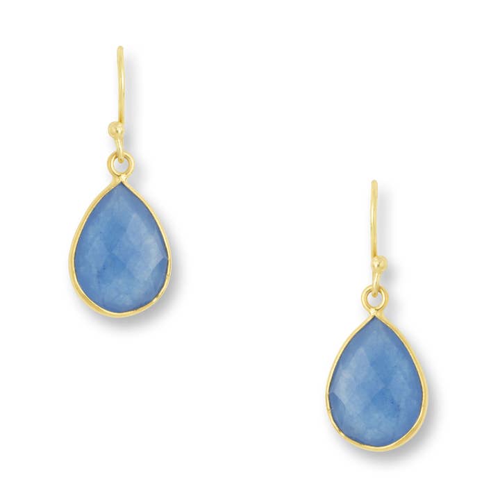 Ava Blue Jade Earrings for wholesale by Ashiana London