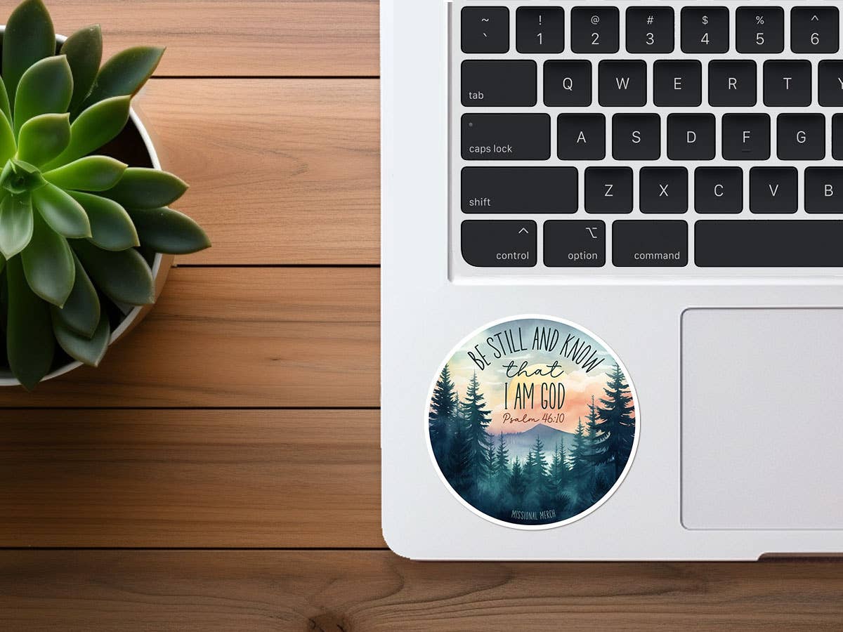 Missional Merch - Vendita all'ingrosso Adesivo - Fermati e sappi che io sono Dio | Christian Sticker | Scenic2