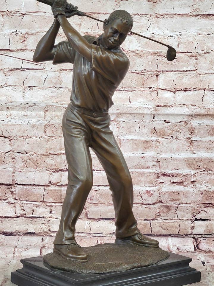 Bronze Golfer Skulptur – Golf Sving Figur Statue til Hjemmet eller Kontoret for engroshandel hos Bronzhaus