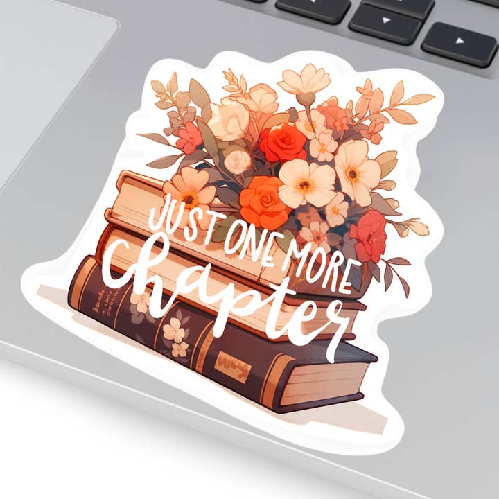Sjovt"One More Chapter“ -bogelsker-klistermærke og bogmærkegave for engroshandel hos Cocollama Design