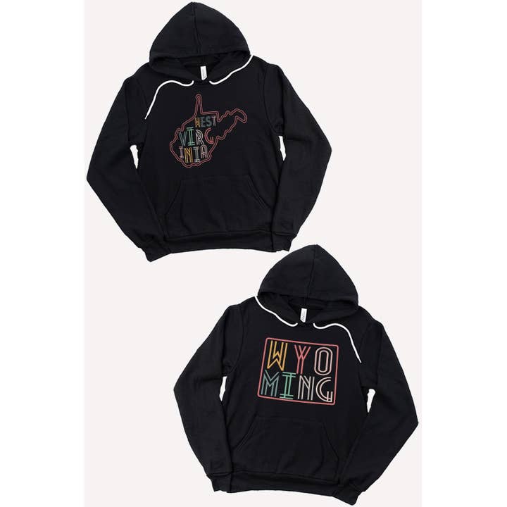 Kissed Apparel – wholesale Hoodie – Women's – Neon State Shape Graphic Hoodies13