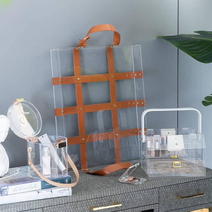 A&B Home Group Inc. - Wholesale Decorative Box - 9.5x5x6.5" Clear Acrylic Storage Box w/ Handle Gold Accents7