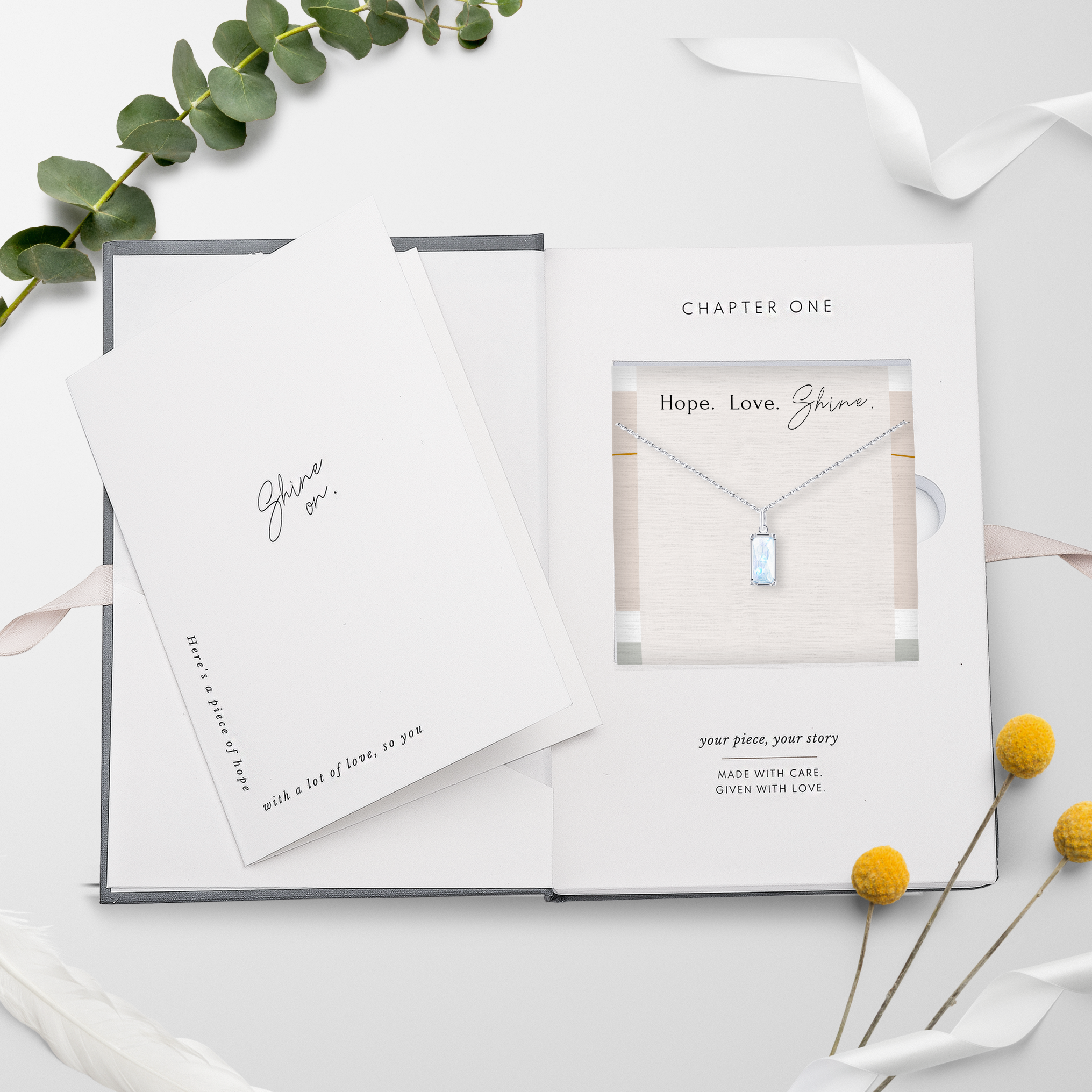 hope love shine – Engroshandel Halskæde med vedhæng – Ægte månesten vedhæng, sterlingsølv 18" kæde6