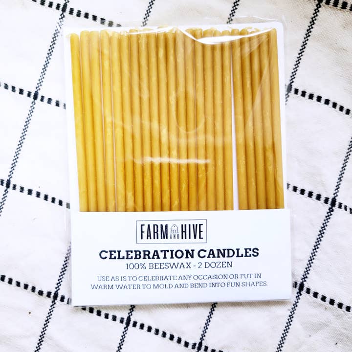 Celebration Candles | Tall Bendable Beeswax Candles for wholesale by Farm and Hive