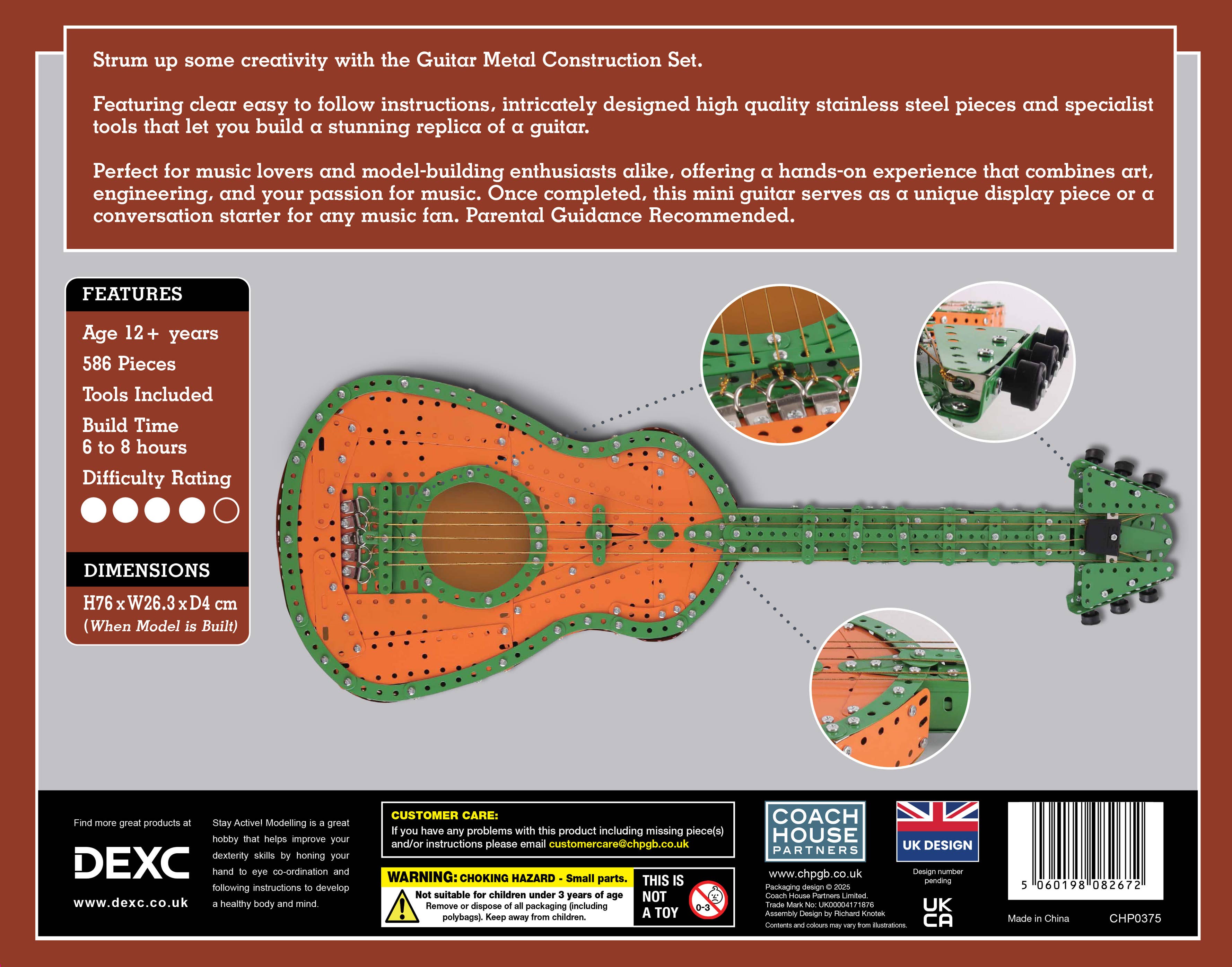 Coach House Partners - Vente Jeu construction – enfant - Ensemble de construction en métal pour guitare4