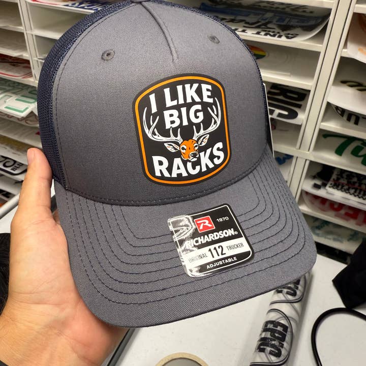 Ombr Blue I Like Big Racks Trucker Hat for wholesale on Faire