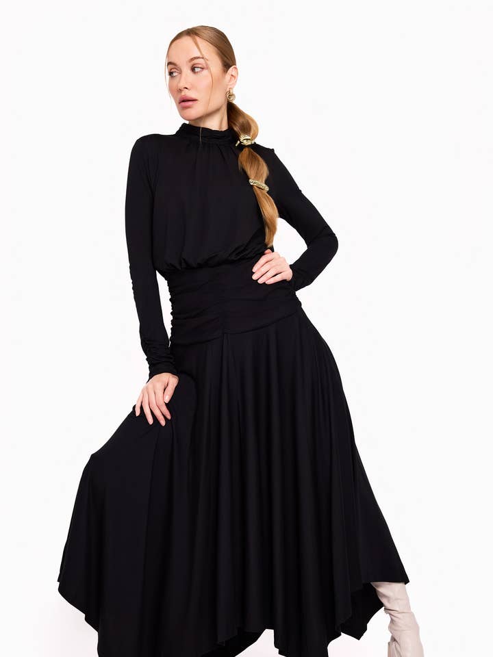 De Celeste-jurk – Zwart voor wholesale door The Nina Collection