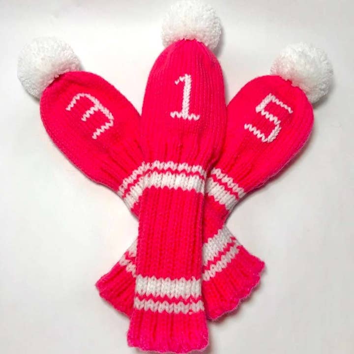 Handknit Golf Club Covers - Set of 3 for wholesale by Bears Den Essentials