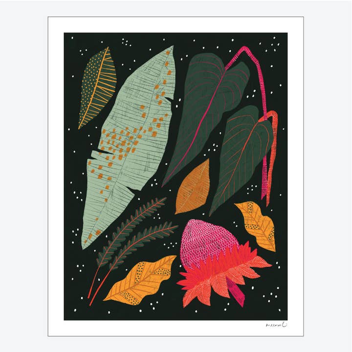 Tropical Plant Magic Art Print for wholesale by Meenal Patel Studio