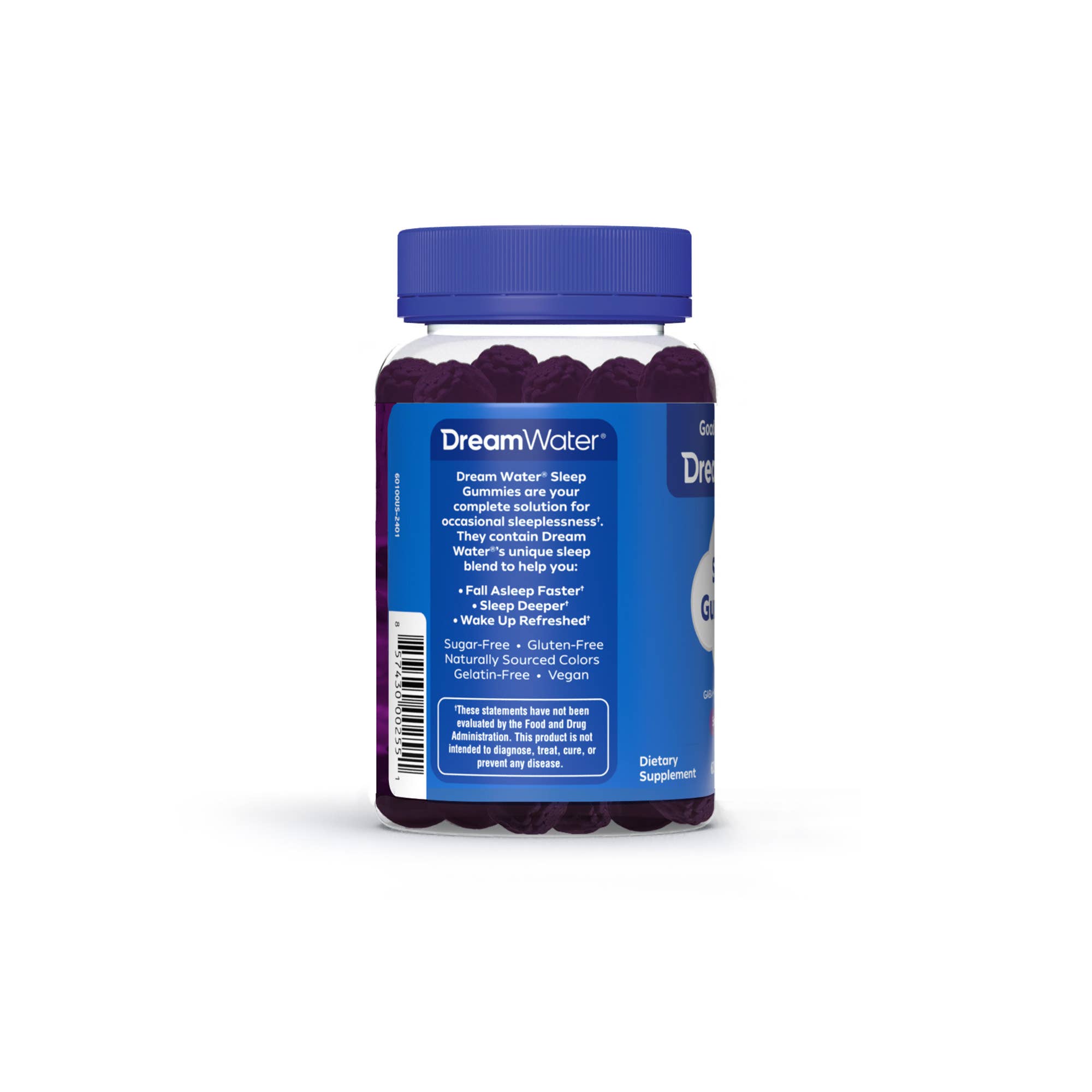 Dream Water - Wholesale Oral Supplement/Vitamin - Dream Water Snoozeberry Sleep Gummies with Pectin- 60 Count 6