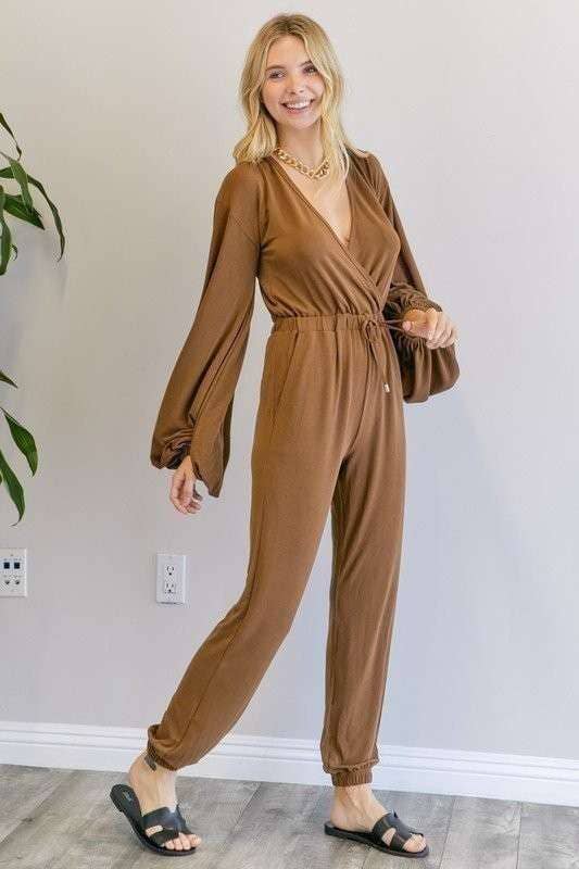 Hers & Mine – wholesale Set med topp och byxa – Dam – LINNE SMOCKED RYNKAD FRÄMRE RÖRET OCH BYXOR SKICKAS5