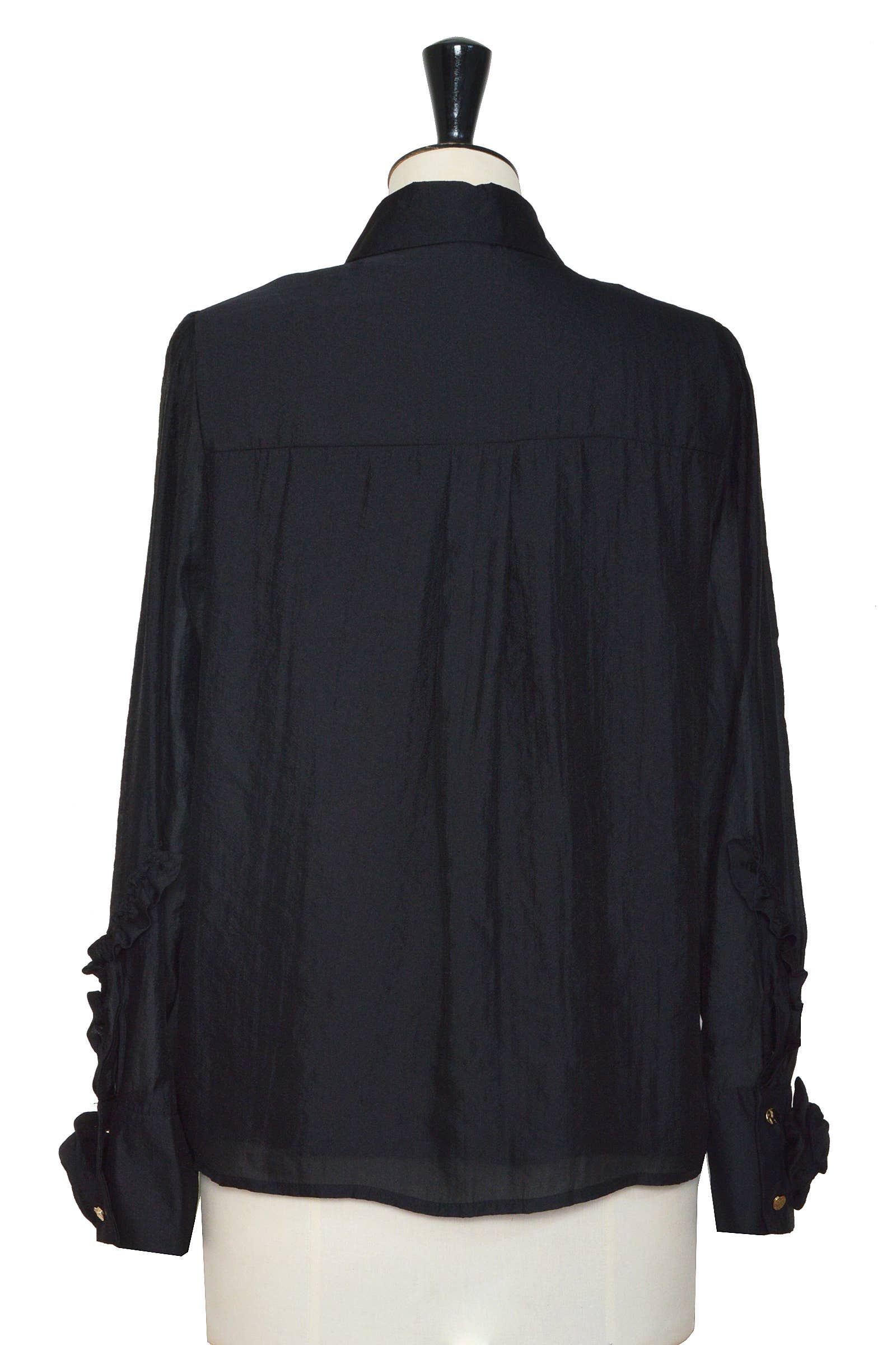 ELLI WHITE - Wholesale Button Down Shirt - Women's - Long-sleeved blouse with floral cuffs9