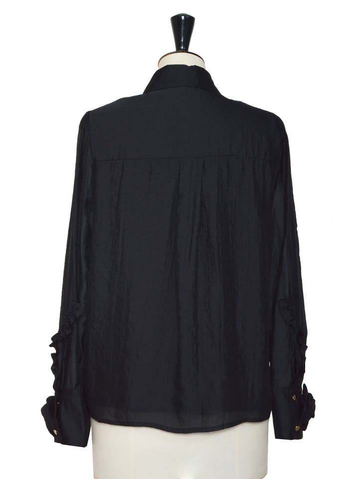 ELLI WHITE - Wholesale Button Down Shirt - Women's - Long-sleeved blouse with floral cuffs9