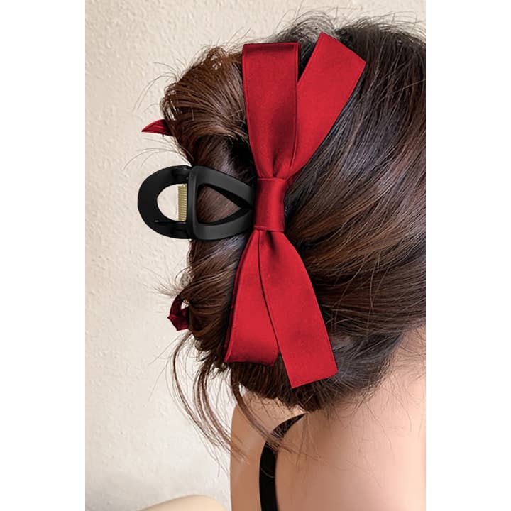 Little Daisy Closet - Wholesale Hair Clip - Women's - LDC Bow Decor Large Hair Claw Clip
