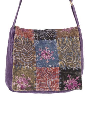 EMBROIDERED PATCHWORK CROSSBODY SHOULDER BAGS for wholesale by Earth Divas