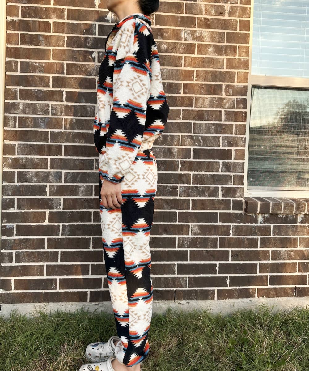 DESHENG ENTERPRISE - Wholesale Lounge Set - Women's - SHERPA FLEECE SOFT JACKET PANTS TWO PIECE SET 1