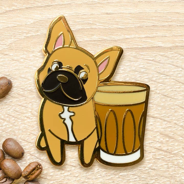 Bouledogue français x épingle plate blanche (fauve) pour la vente par Cocktail Critters