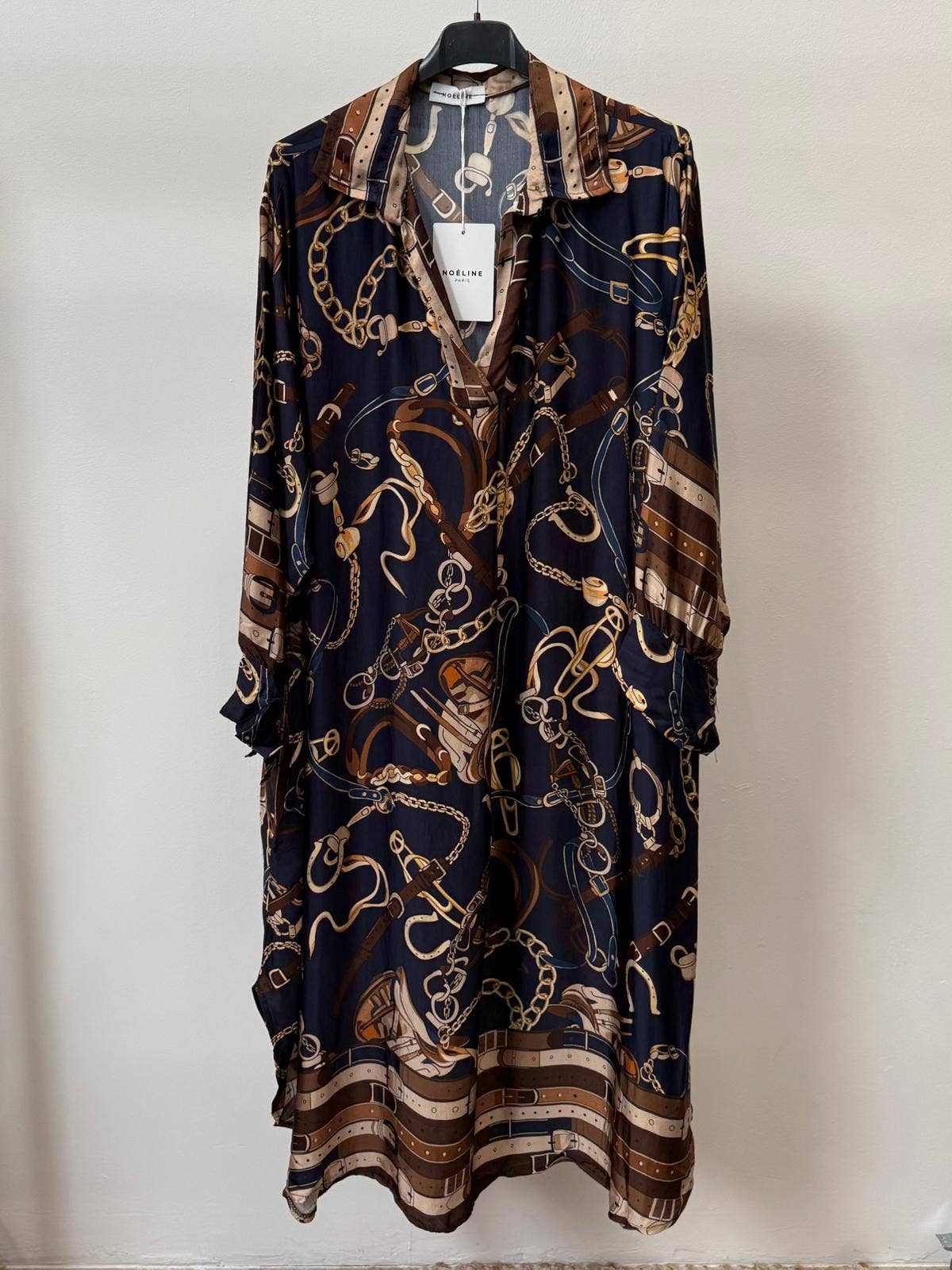 NOELINE - Vente Robe – femme - Robe satinée en viscose et soie 2309-SATIN FANTAISIE9