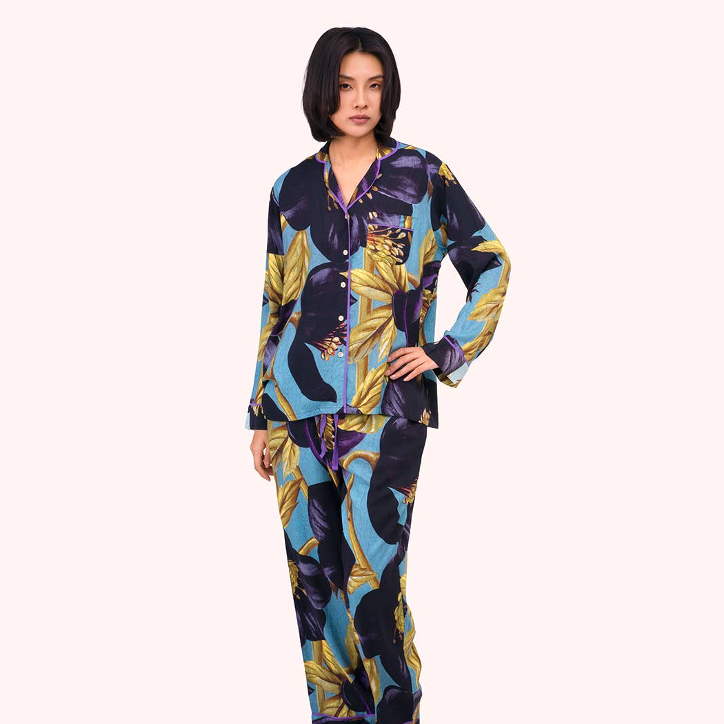 Powder Design inc - US - Wholesale Sleepwear Set - Women's - *Pre-Order AW26* Hellebore Long Pyjamas, Small