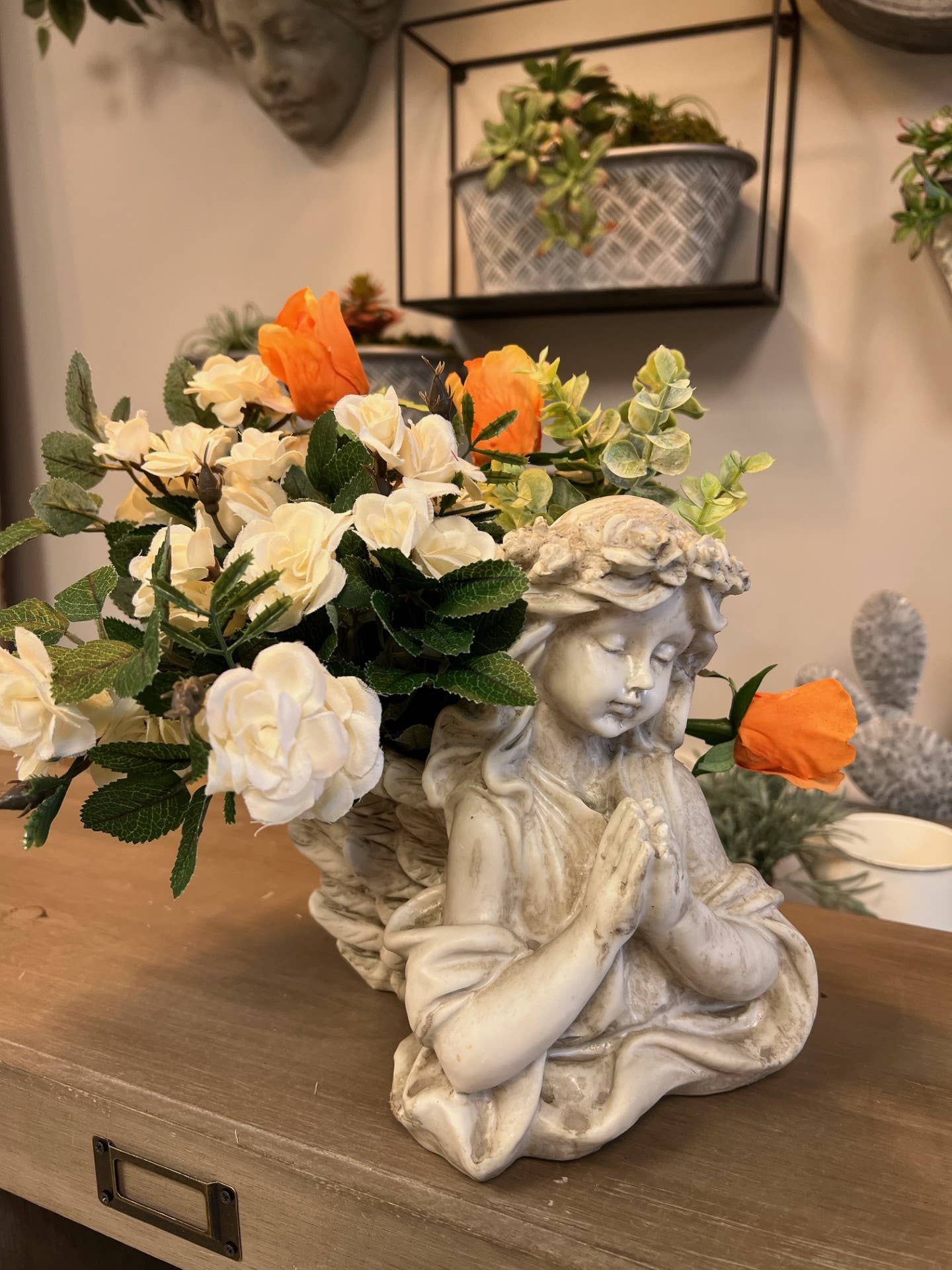 Vagabond Vintage - Wholesale Plant Pot - Resin Angel Girl Planter1