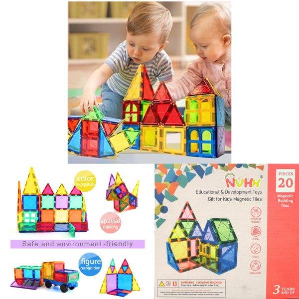 STEM Education - #YMDX - 20PC Magnetic Building Tiles - NVHH for wholesale by St. Louis Wholesale LLC