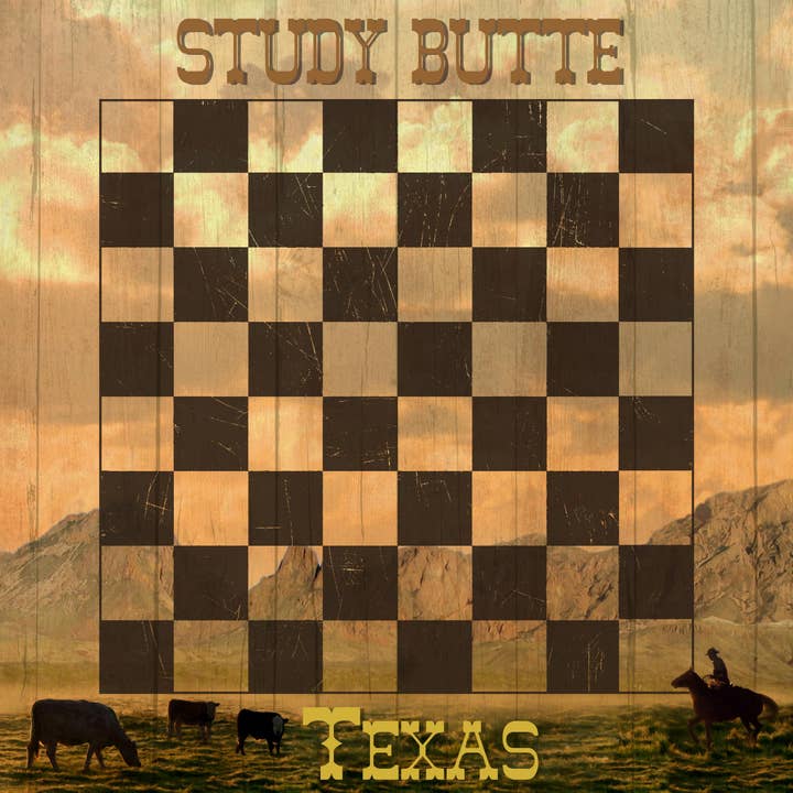 CB45 - Quadro de Verificador de Paisagem do Cowboy Western por atacado de Paint The Town