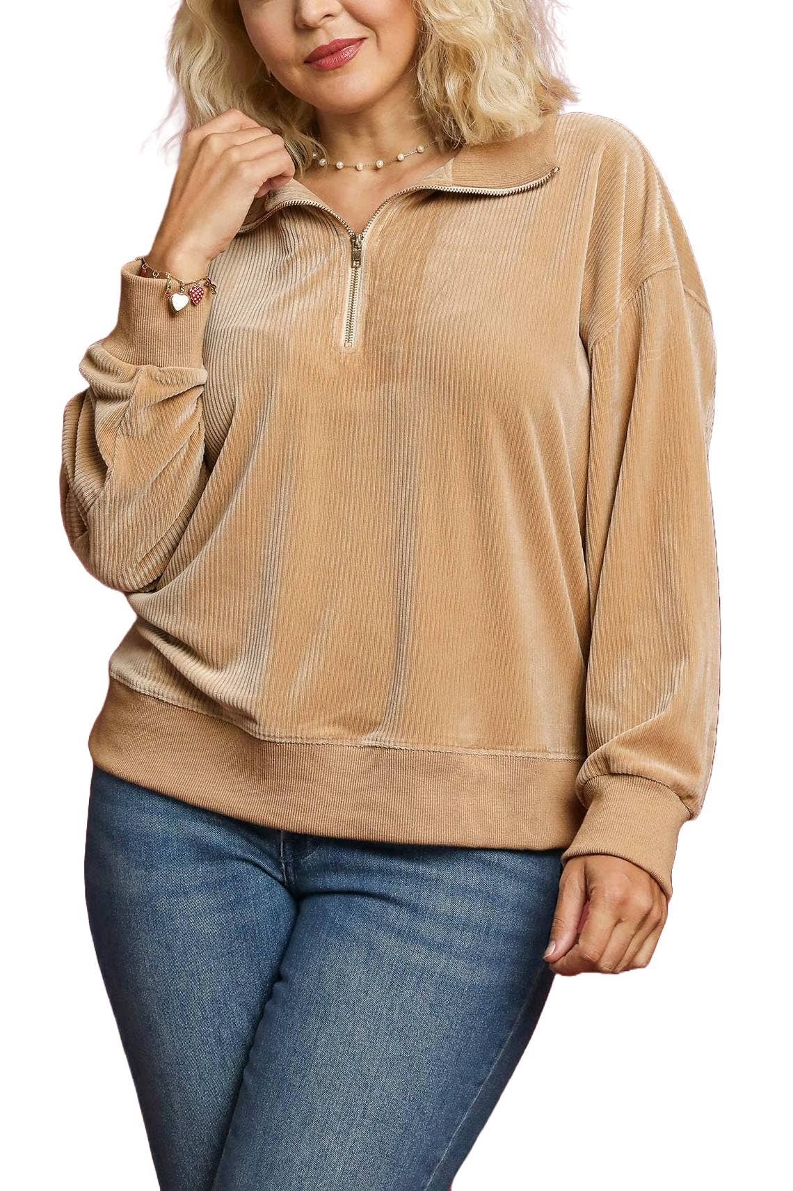 Vanilla Monkey - Wholesale Sweatshirt - Women's - Plus Soft Thermal Rib Knit Sweatshirt Top2