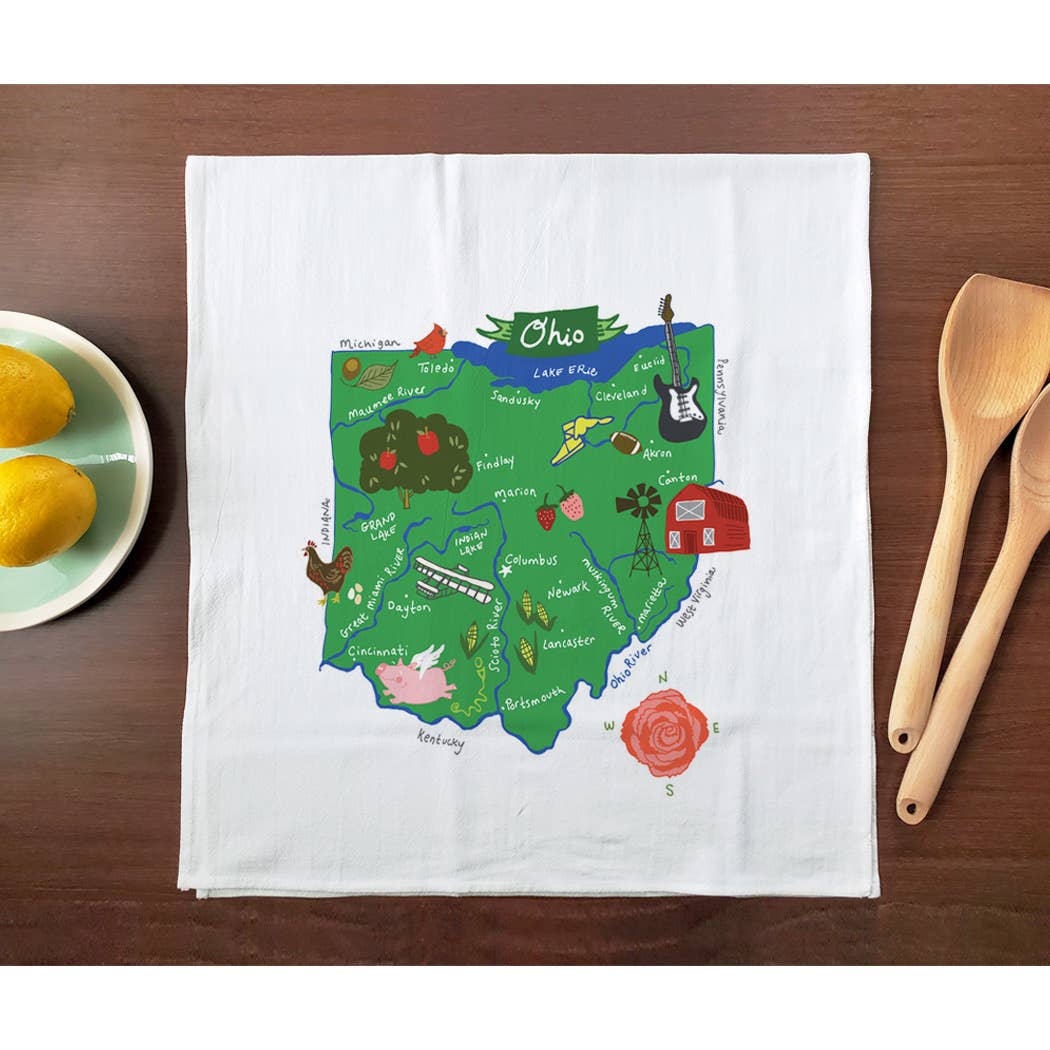 Allport Editions – Engroshandel Viskestykke – Hej USA håndklædeserie - ALLE 50 STATER HER!33